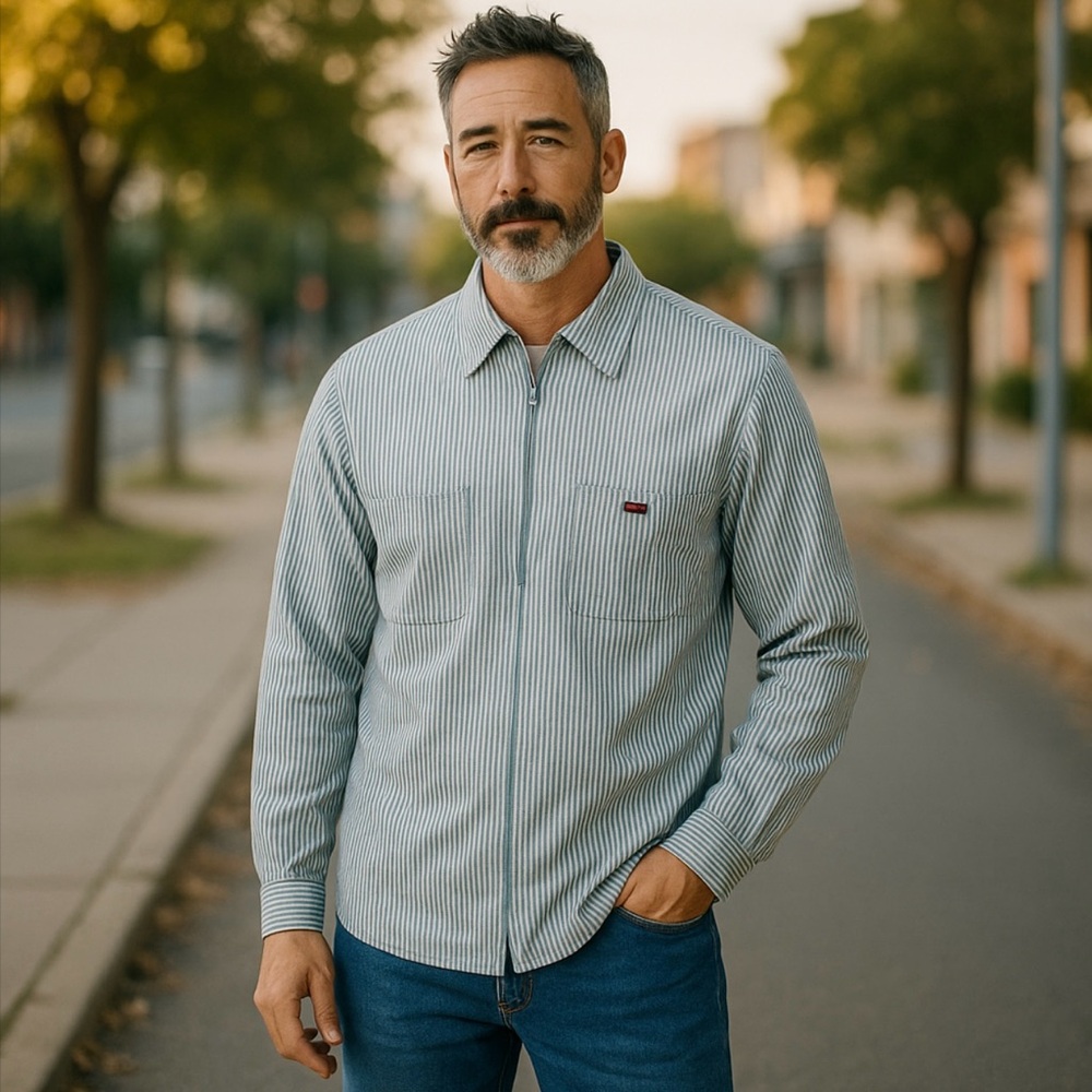 Ben Davis Striped Blue Shirt customized Limitless